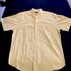 Short sleeve Yellow POLO button down summer shirt